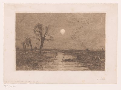 Moeras met vier wilgen door Jules Guiette