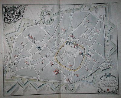 Plan van de oude en nieuwe stadsmuren van Dijon door Jules Hardouin Mansart