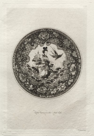 Schotel met Rijk Emaillegrond en Medaillon Voorstellende de Godin Kounin door Jules Jacquemart