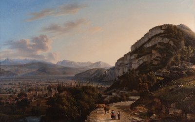 Uitzicht op Sassenage 1857 door Jules Jean Baptiste Guedy