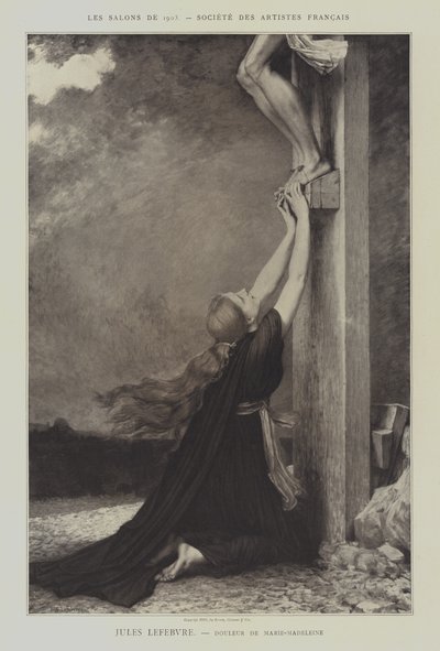 Douleur de Marie-Madeleine (Verdriet van Maria Magdalena) door Jules Joseph (after) Lefebvre