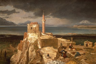 Meer en fort van Van, Armenië door Jules Joseph Augustin Laurens