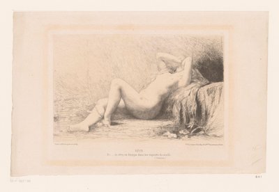 Liggende naakte vrouw door Jules Joseph Lefebvre