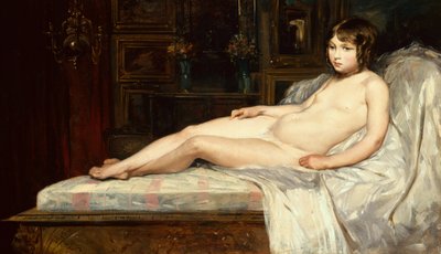 Jonge naakte liggende door Jules Joseph Lefebvre