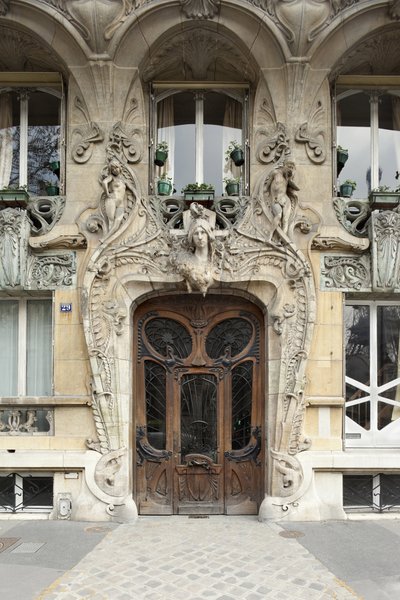 Ingangsdeur naar 29 avenue Rapp in het 7e arrondissement in Parijs, art nouveau architectuur door Jules Lavirotte