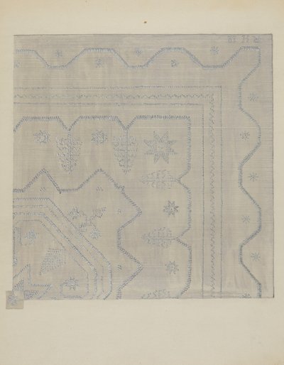 Kaarsenlont Sprei Geweven, ca. 1936 door Jules Lefevere