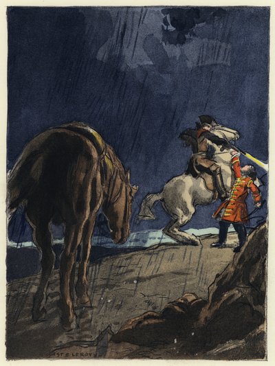 Illustratie voor memoires van Casanova (kleurenlitho) door Jules Marie Auguste Leroux
