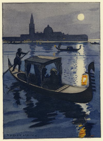 Illustratie voor memoires van Casanova (kleurenlitho) door Jules Marie Auguste Leroux