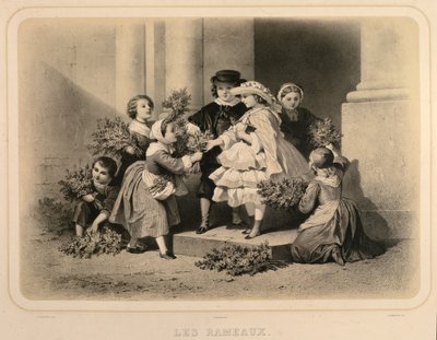 Palmzondag, gegraveerd door J. Champagne door Jules Marie Desandre