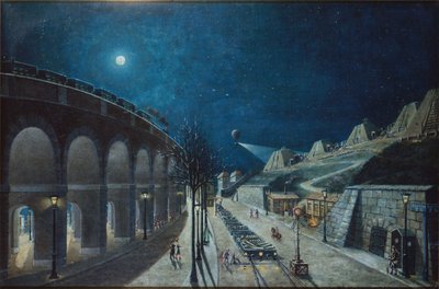 Het Point-du-Jour viaduct en Bastion 35, maart 1870 door Jules Mary
