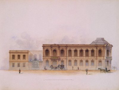Het Stroganov-paleis in Sint-Petersburg. Gevel, 1863 door Jules Mayblum