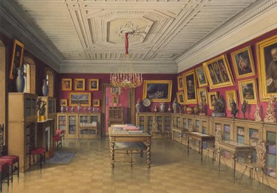 Het Stroganov-paleis in Sint-Petersburg. Bibliotheek, 1865 door Jules Mayblum