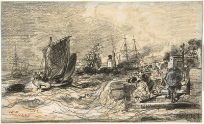 Bretonse haven met een naderende storm door Jules Noël