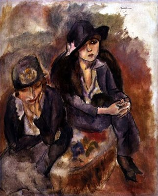 Hermine David en een Vriend door Jules Pascin