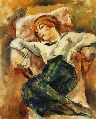 Hermine Rustend door Jules Pascin