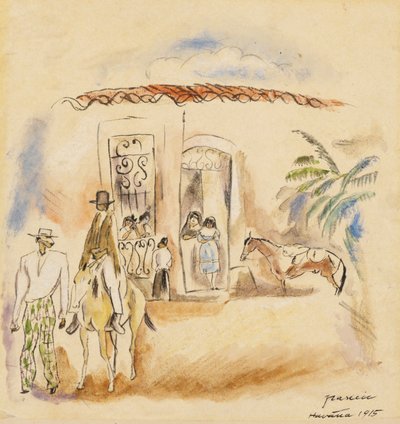 Landschap met figuren, Havana, 1915 door Jules Pascin