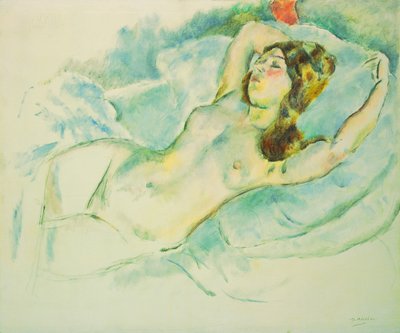 Naakte vrouw liggend, 1920-1925 door Jules Pascin