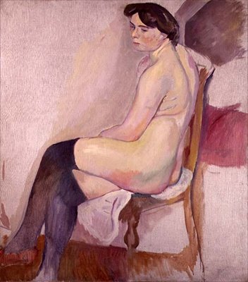 Naakt met Zwarte Kousen, ca. 1906 door Jules Pascin