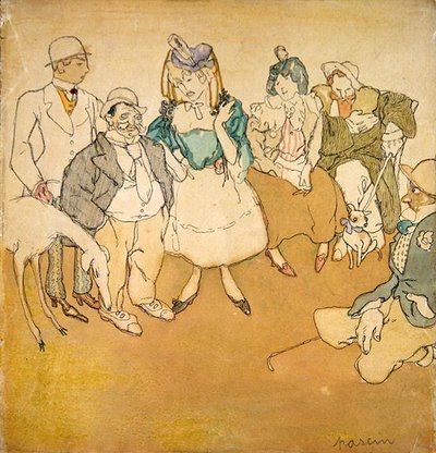 Personages en honden, ca. 1906 door Jules Pascin