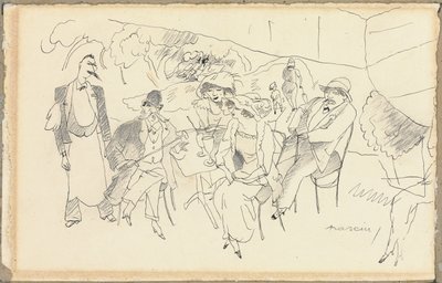 Scène van figuren door Jules Pascin