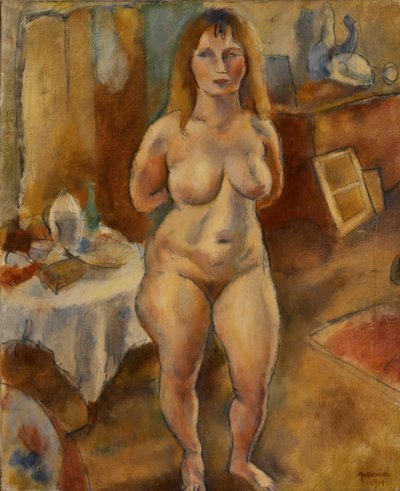 Staande Naakt in het Atelier door Jules Pascin