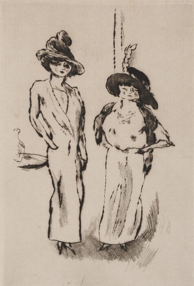 Twee vrouwen op het bal door Jules Pascin
