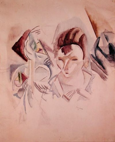 Vrouw en stilleven, c.1917 door Jules Pascin