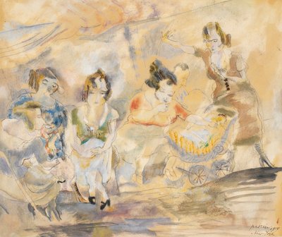 Vrouw met kinderwagen, New York, 1919 door Jules Pascin