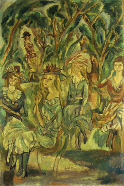 Vrouwen in het park, 1917 door Jules Pascin