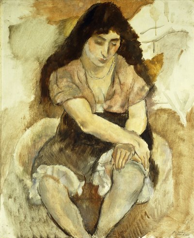Zittende jonge vrouw, 1921 door Jules Pascin