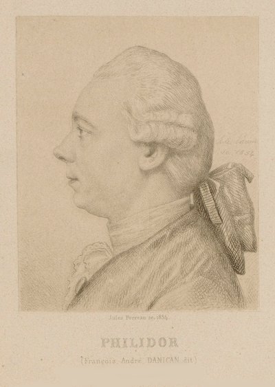 Portret van François-André Danican Philidor 1726-1795 door Jules Porreau