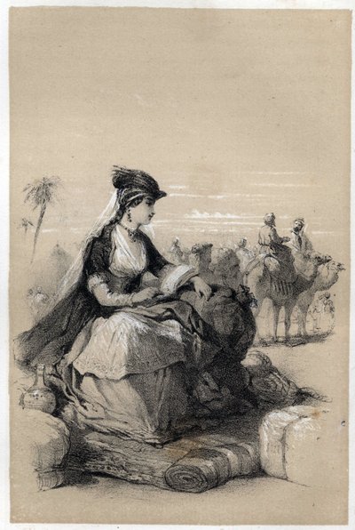 Portret van Lady Mary (Marie) Wortley Montagu (Wortley-Montagu) (26 mei 1689 - 21 augustus 1762), Britse schrijfster door Jules and Raunheim Hermann David