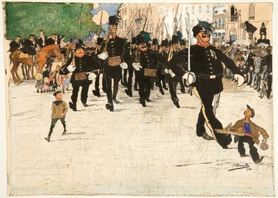 De Parade van de Wachtpatrouille in Gent door Jules de Bruycker