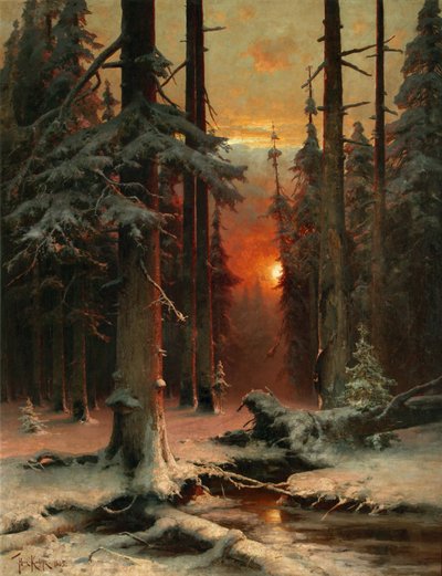 Sneeuw in het Bos, 1885 door Juli Julievich Klever