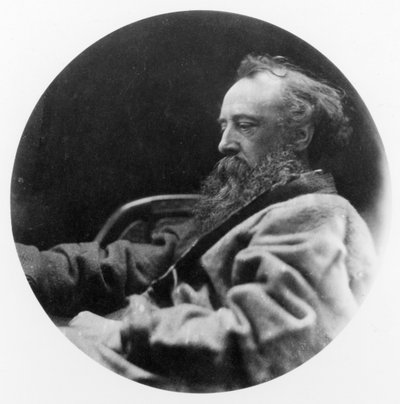 Portret van George Frederick Watts (zw foto) door Julia Margaret Cameron