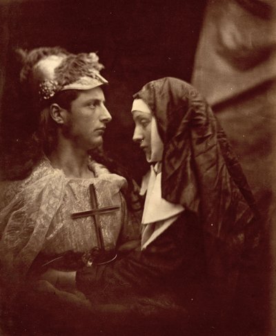 Sir Galahad en de bleke Non, 1879 door Julia Margaret Cameron