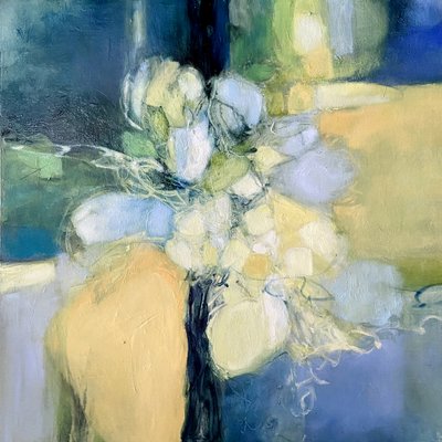 Rustgevend bloemenmotief in abstracte stijl door Julia Purinton