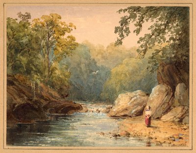 Aan de Emmet Burn, North Tyne door Julia Swinburne