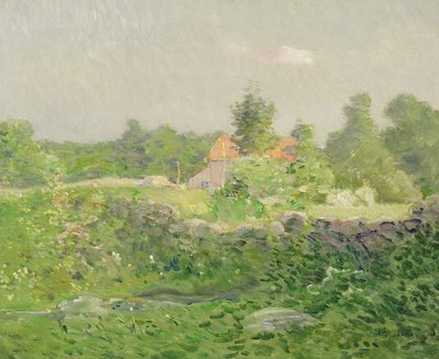 Landschap en boerderij, c.1895 door Julian Alden Weir