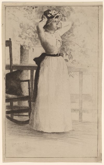 Portret van juffrouw Hoe door Julian Alden Weir
