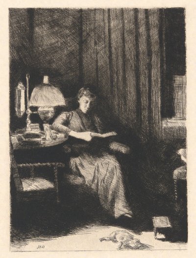 De Avondlamp door Julian Alden Weir