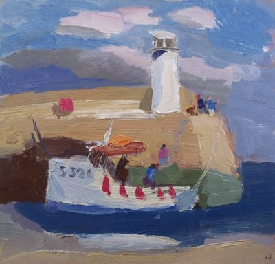 Figuren op een Havenmuur, Cornwall door Julian Bailey
