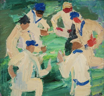De cricketspelers in het park, Oxford door Julian Bailey