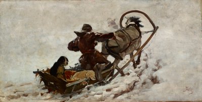 Honden bij een jacht, c.1886 door Julian Falat