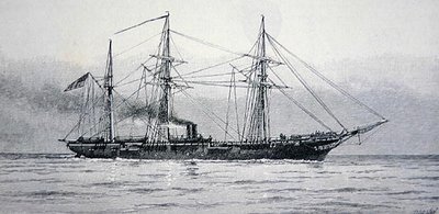 U.S. Sloep van oorlog "Kearsage" van de federale marine door Julian Oliver (after) Davidson