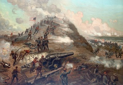 Verovering van Fort Fisher, uitgegeven 1887 door Julian Oliver Davidson