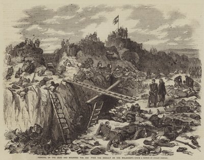 Verwijdering van de doden en gewonden de dag na de aanval op de Malakhoff door Julian Portch