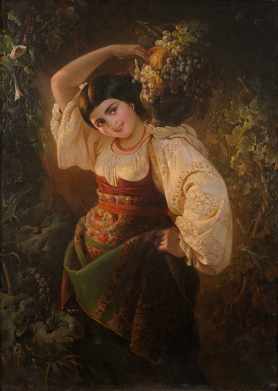 Italiaanse vrouw met een vaas door Julie Wilhelmine Hagen Schwarz