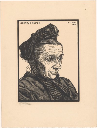 Portret van Geertje Kuijer door Julie de Graag (signed by artist)