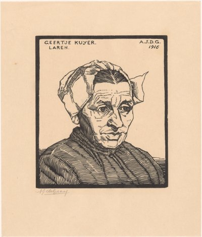 Portret van Geertje Kuijer door Julie de Graag (signed by artist)